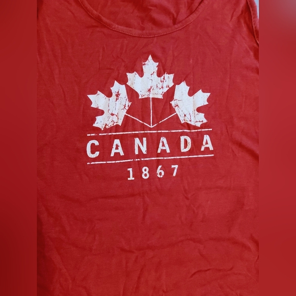 ✨️HP✨️Calhoun sportswear women's fringed Canada 1867 maple leaf tank top 2X 🍁 - Picture 3 of 6